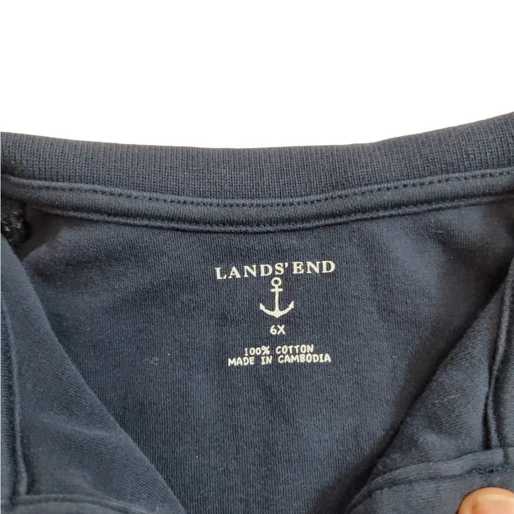 Lands End Navy polo dress 6X